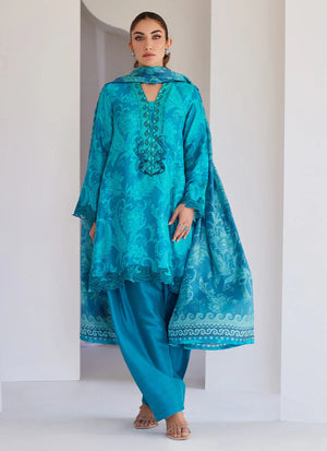 Tara Eid Luxe'25-   Luna Green Shirt And Dupatta