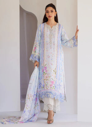 Tara Eid Luxe'25-  Zorya Ice Blue Shirt And Dupatta