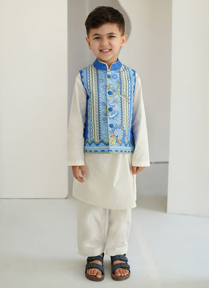 Tara Eid Luxe'25- Zadie Blue Mini Waistcoat