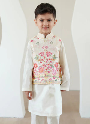 Tara Eid Luxe'25- Faye Ivory Mini Waistcoat