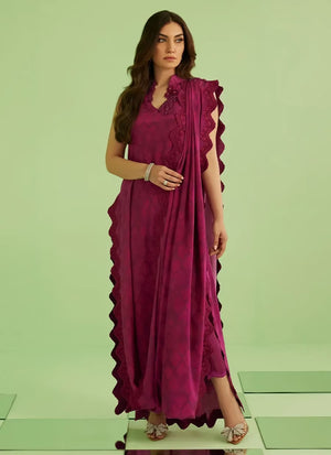 Veya A Draped Capsule '26 - Lilia Long Shirt With Drape Dupatta