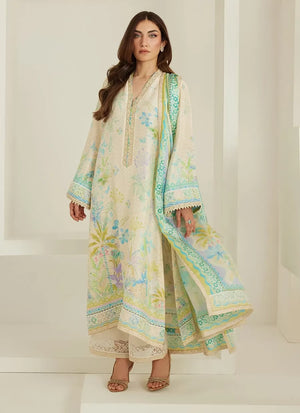 Tara Eid '26 - Palm Ivory Shirt And Dupatta