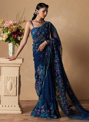 Miray Heritage Bridals '26 - Sena Navy Blue Saree