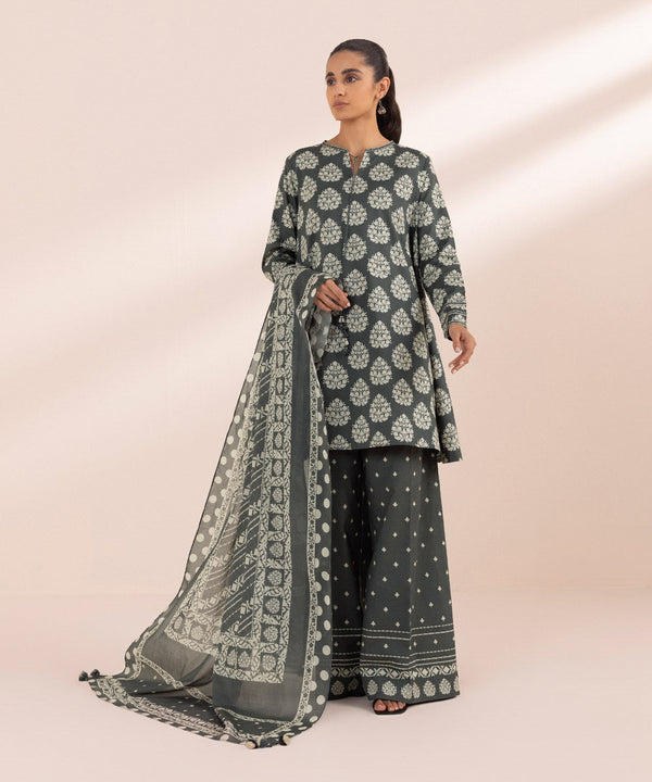 Monochrome '24-3 Piece - Printed Lawn Suit - 00U3Pbw24V43