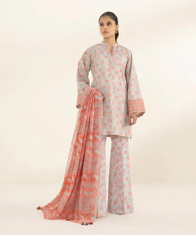 Lawn '24 - 3 Piece - Printed Zari Lawn Suit 00U3Pdy24V15