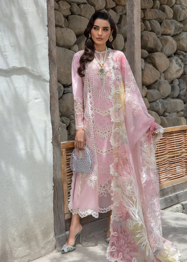 Lawn '24 - A Floral Mesh - Rose Pink