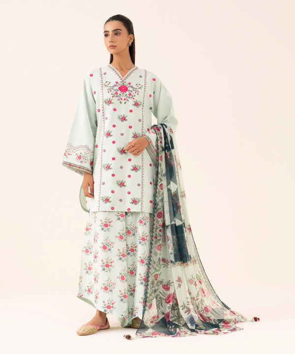 Pre Fall '25 - 3 Piece - Embroidered Cotton Viscose Suit 0PEDY25V718B