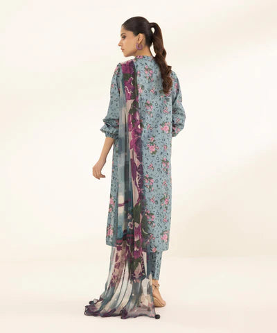 SAPPHIRE LAWN '24 - 3 PIECE - PRINTED LAWN SUIT 0U3PDY24V113