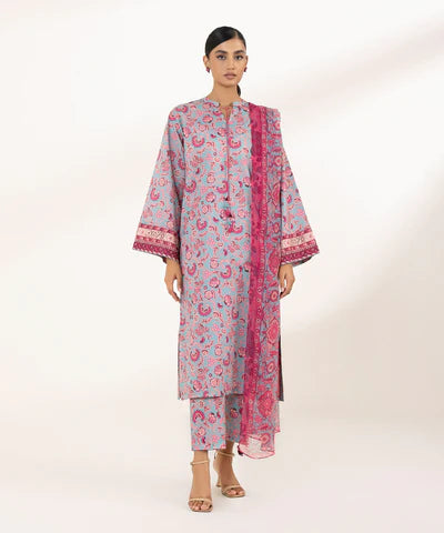 SAPPHIRE LAWN '24 - 3 PIECE - PRINTED LAWN SUIT 0U3PDY24V115