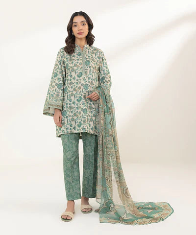 SAPPHIRE LAWN '24 - 3 PIECE - PRINTED LAWN SUIT 0U3PDY24V116