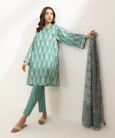 SAPPHIRE LAWN '24 - 3 PIECE - PRINTED LAWN SUIT 0U3PDY24V123
