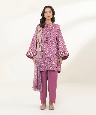 SAPPHIRE LAWN '24 - 3 PIECE - PRINTED LAWN SUIT 0U3PDY24V124