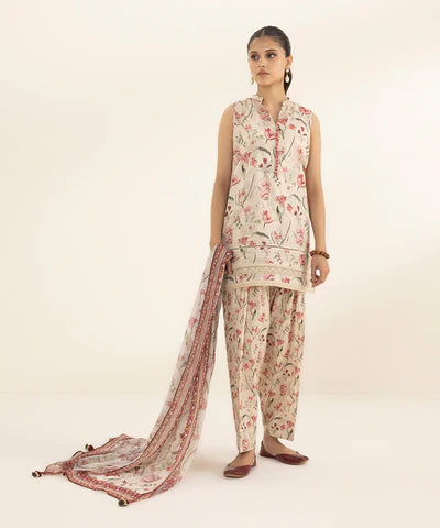 SAPPHIRE LAWN '24 - 3 PIECE - PRINTED LAWN SUIT 0U3PDY24V126