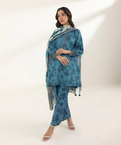 SAPPHIRE LAWN '24 - 3 PIECE - PRINTED LAWN SUIT 0U3PDY24V133