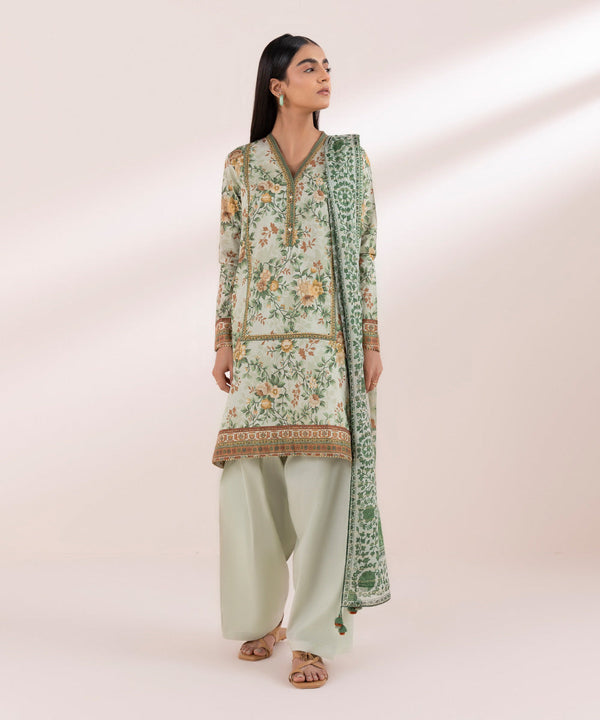 3 Piece - Printed Zari Lawn Suit-0U3Pdy24V411