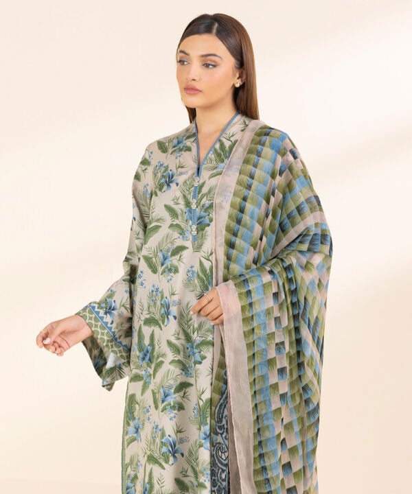 Unstitched Lawn '25 - 3 Piece - Printed Lawn Suit - 0U3PDY25V118