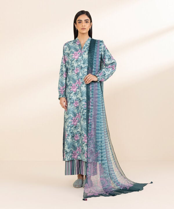 3 Piece - Printed Lawn Suit - 0U3PDY25V119