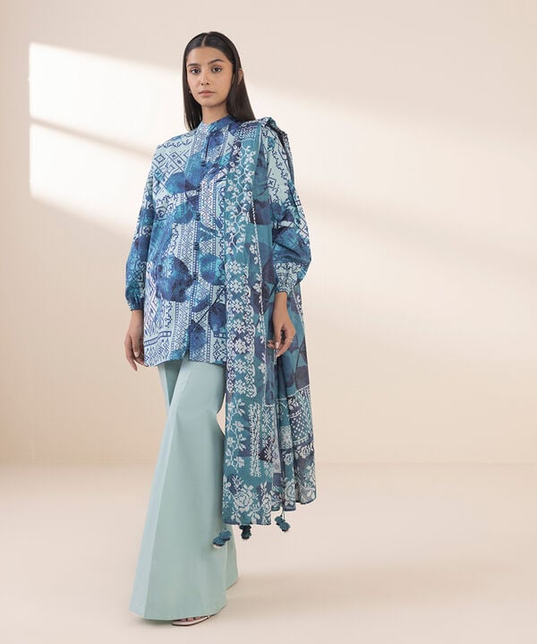 3 Piece - Printed Lawn Suit - 0U3PDY25V131