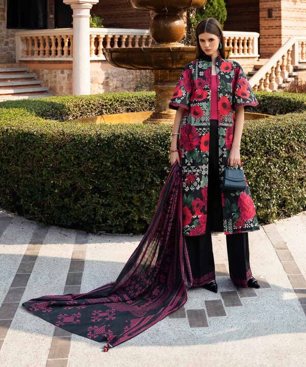 3 Piece - Printed Lawn Suit - 0U3PDY25V132