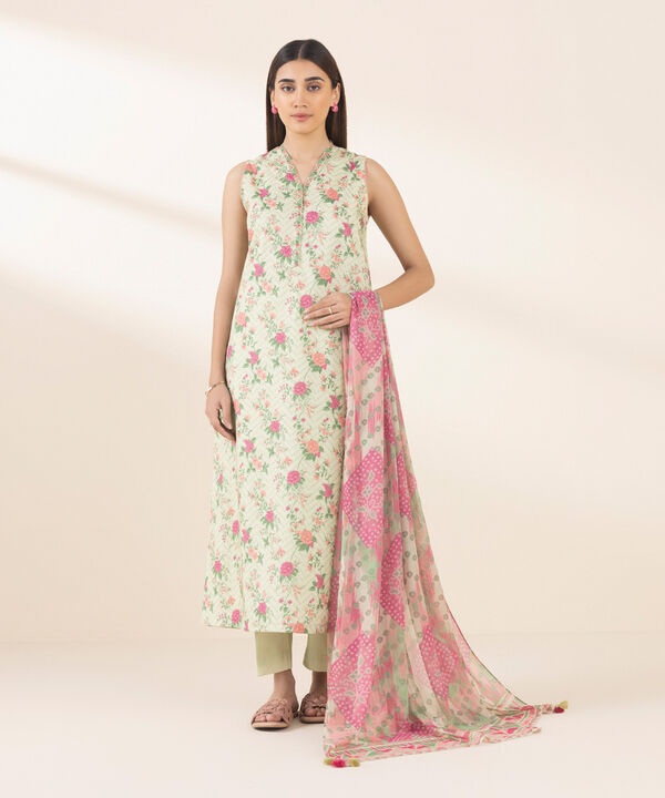 3 Piece - Printed Lawn Suit - 0U3PDY25V133