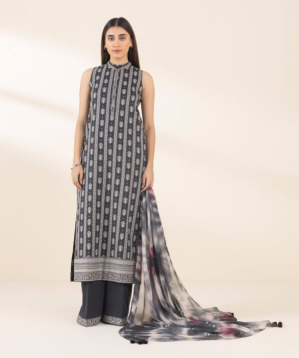 3 Piece - Printed Cotton Viscose Suit - 0U3PDY25V142