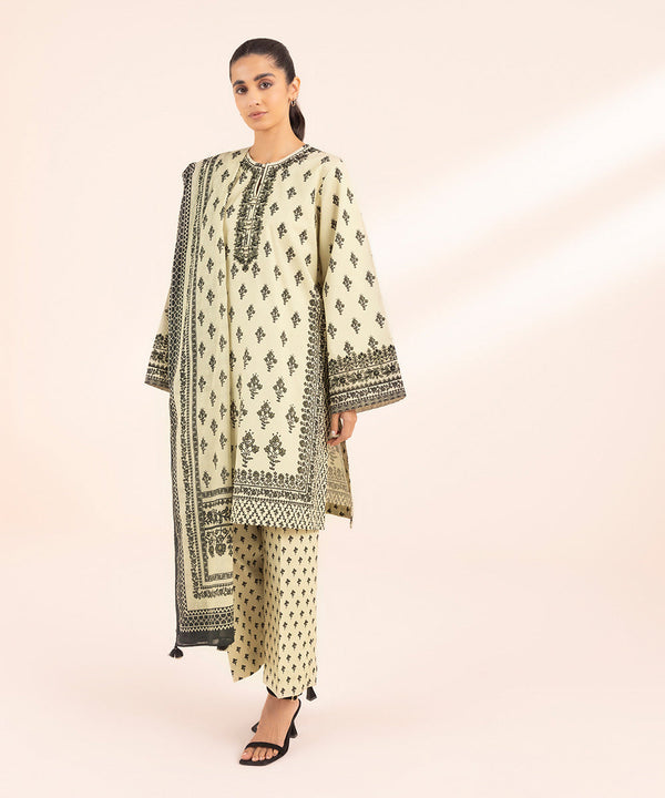 Monochrome '24-3 Piece - Embroidered Lawn Suit - 0U3Pebw24V47