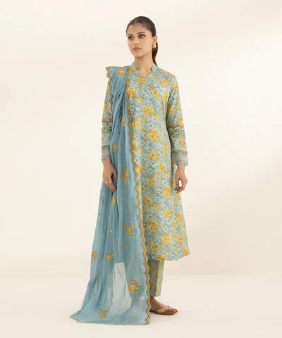 SAPPHIRE LAWN '24 - 3 PIECE - EMBROIDERED LAWN SUIT 0U3PESG24V18