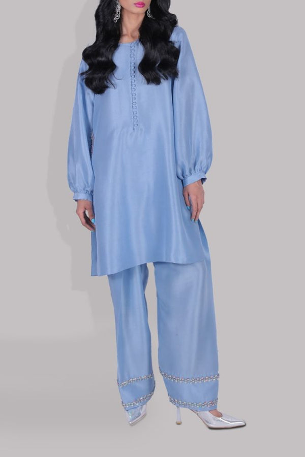 Muse Luxe Edit '23 - BLUE BELL RAW SILK TUNIC SET