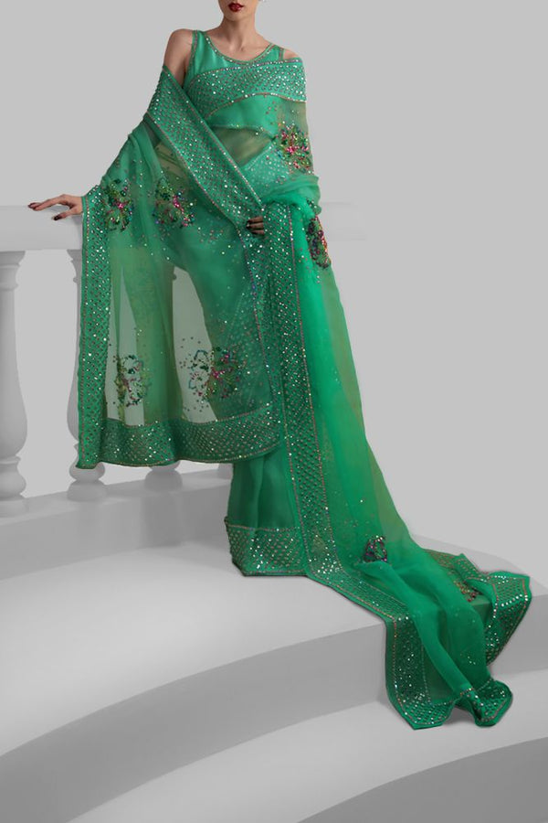Muse Luxe Edit '23 - The Emerald Green Sari
