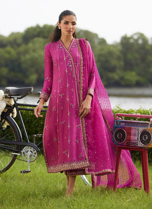 Mayna Festive Luxe Pret '25 - Mirage Magenta Shirt And Dupatta