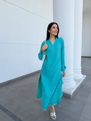 Cyan Swiss Voile Sable Set