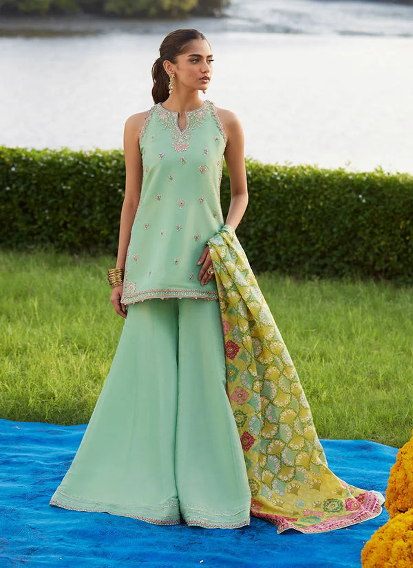 Mayna Festive Luxe Pret '25 - Cascade Mint Shirt And Dupatta