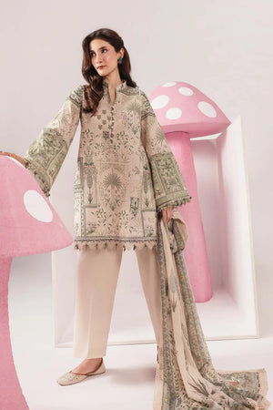 Spring Summer '26 - 3 Pc Unstitched Embroidered Lawn Suit - #MB-CUSV13-11A