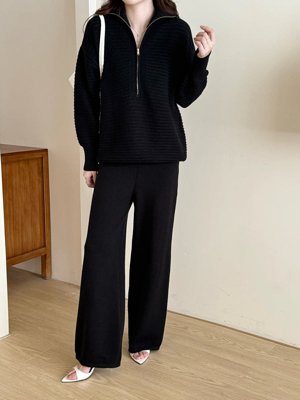 New In '25 - LOLO KNIT DETAIL SUIT BLACK