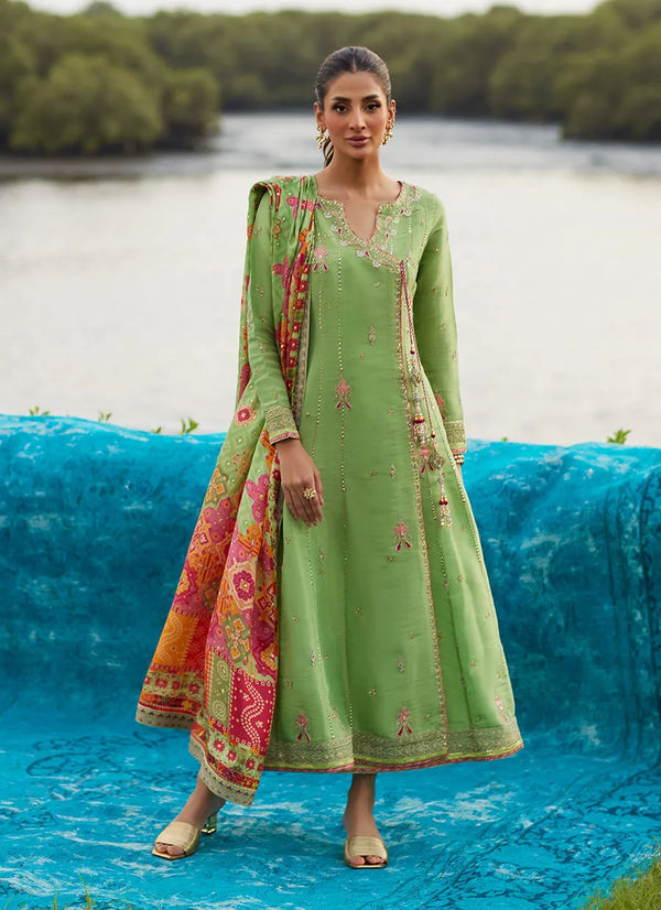 Mayna Festive Luxe Pret '25 - Elysian Sage Shirt And Dupatta