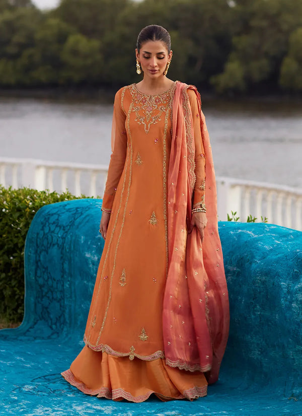 Mayna Festive Luxe Pret '25 - Anarkali Apricot Kalidaar And Dupatta