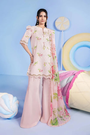Spring Summer '26 - 3 Pc Unstitched Embroidered Lawn Suit - #MB-CUSV13-15A