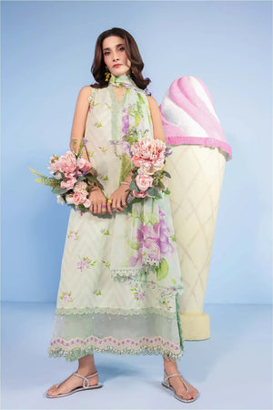 Spring Summer '26 - 3 Pc Unstitched Embroidered Lawn Suit - #MB-CUSV13-15B