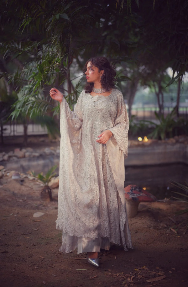 Luxe Pret '25 - The Chantilly Kaftan - Silver