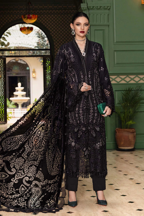 Winter Luxe '25 - 3 Piece Unstitched Embroidered Linen Suit | WL-1307