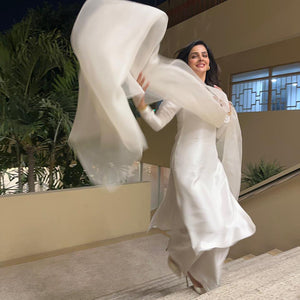 Personalised '25 - Saba Qamar In White, Stripped Down To Shape And Shine