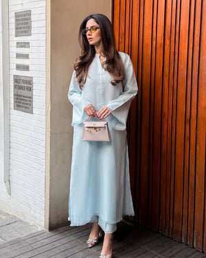 New In '26 - Baby Blue Linen Fringe Set