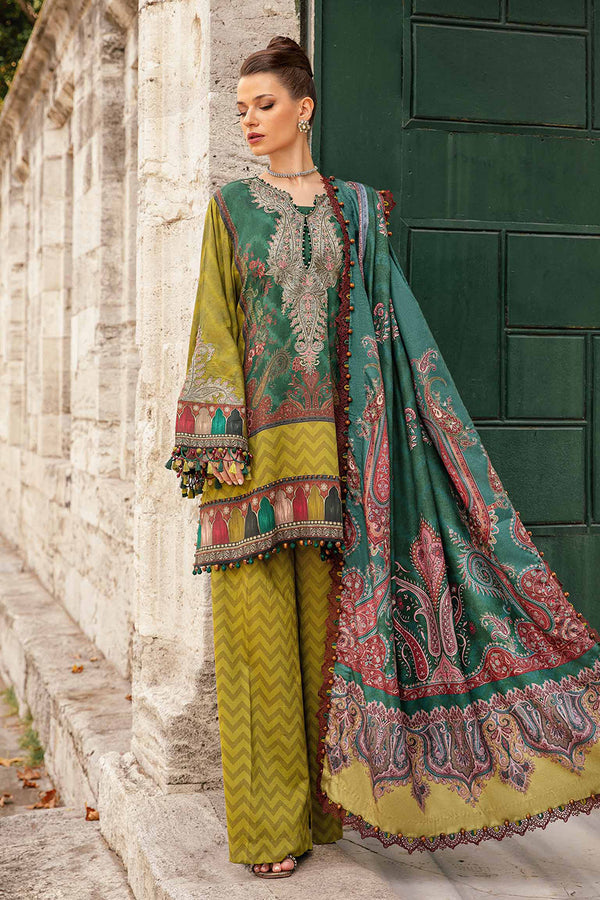 M Print'24 - 3 Piece Unstitched Printed Linen Suit | MPT-2305-A