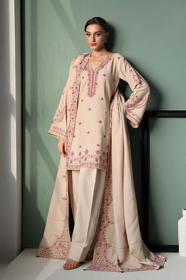 KARANDI'24-IVORY SKIN LUXURY EMBROIDERED KARANDI SET (NEL-24626) (RTS)