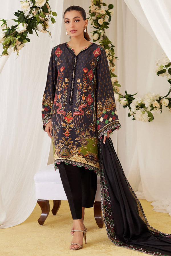 Lea Fall'24 - Maala Printed Raw Silk Shirt And Dupatta