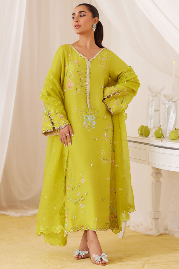 Lea Fall'24 - Marija Kiwi Green Embroidered Shirt And Dupatta