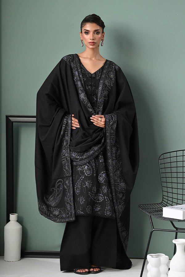 KARANDI'24-BLACK  LUXURY EMBROIDERED KARANDI SET  (NEL-24623)