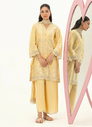 Spring Pret '26 - Embroidered 3 PC Suit | 14505/401/501