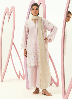 Spring Pret '26 - Embroidered 3 PC Suit | 15015/401/421