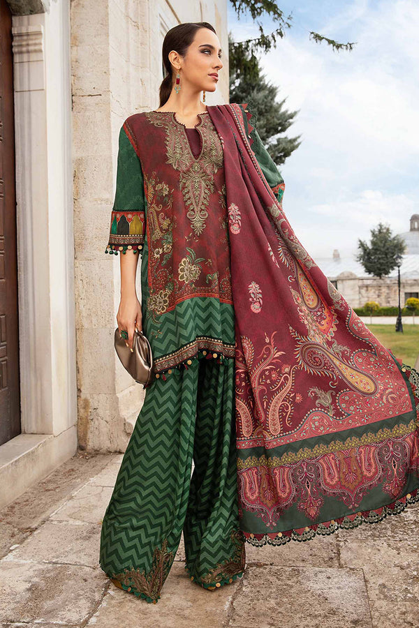 M Print'24 - 3 Piece Unstitched Printed Linen Suit | MPT-2305-B